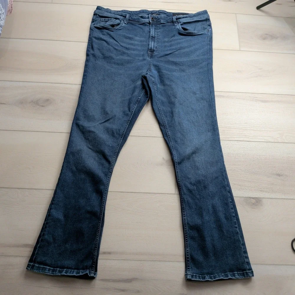 The Perfect Jean‎ NYC Mens Bootcut Dark Wash Blue Denim Jeans 42x34 JUXT4DCPT34